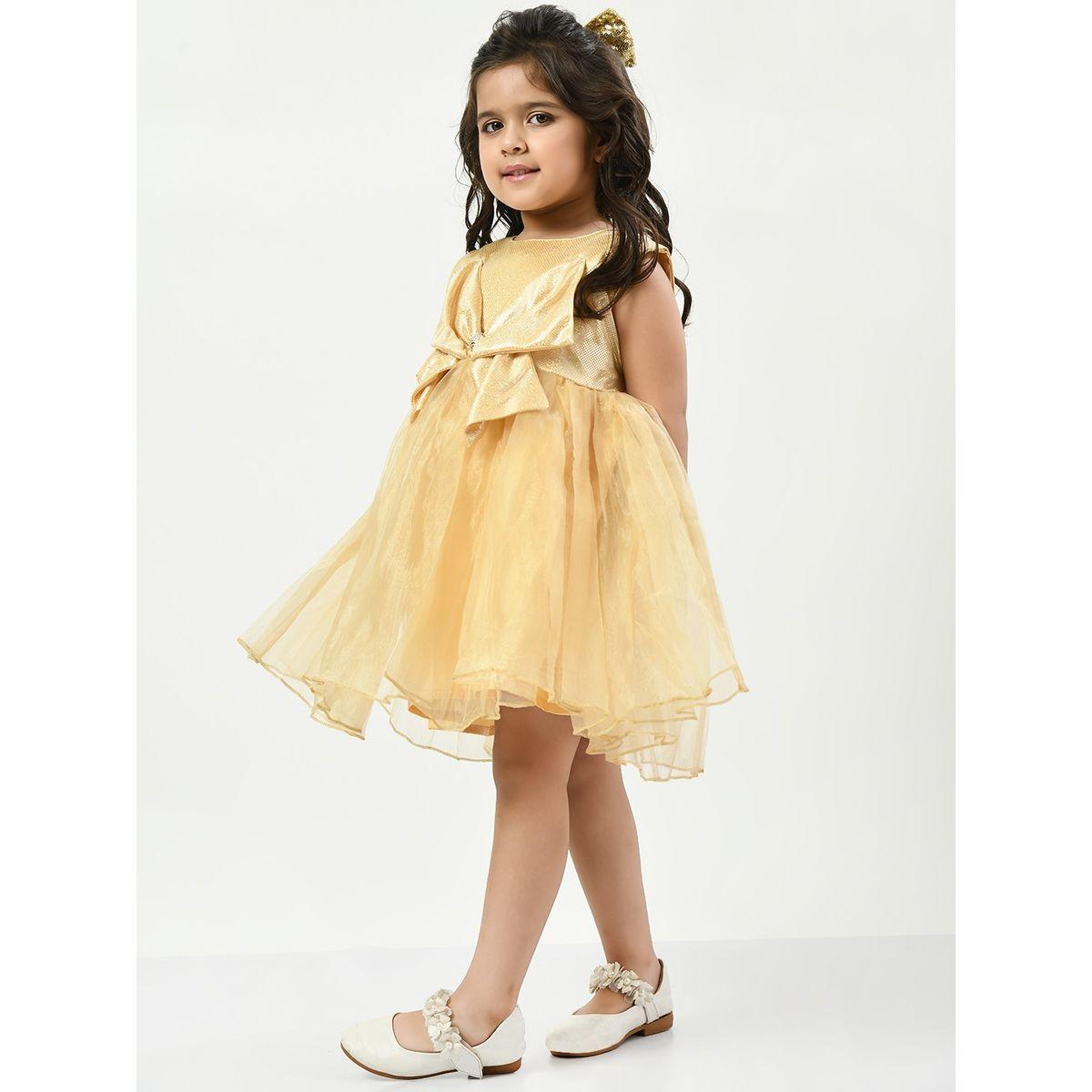Styli Shiny Spot Print Bow Applique Mesh A-Line Dress-girls-clothing-dressesandjumpsuits-image-5