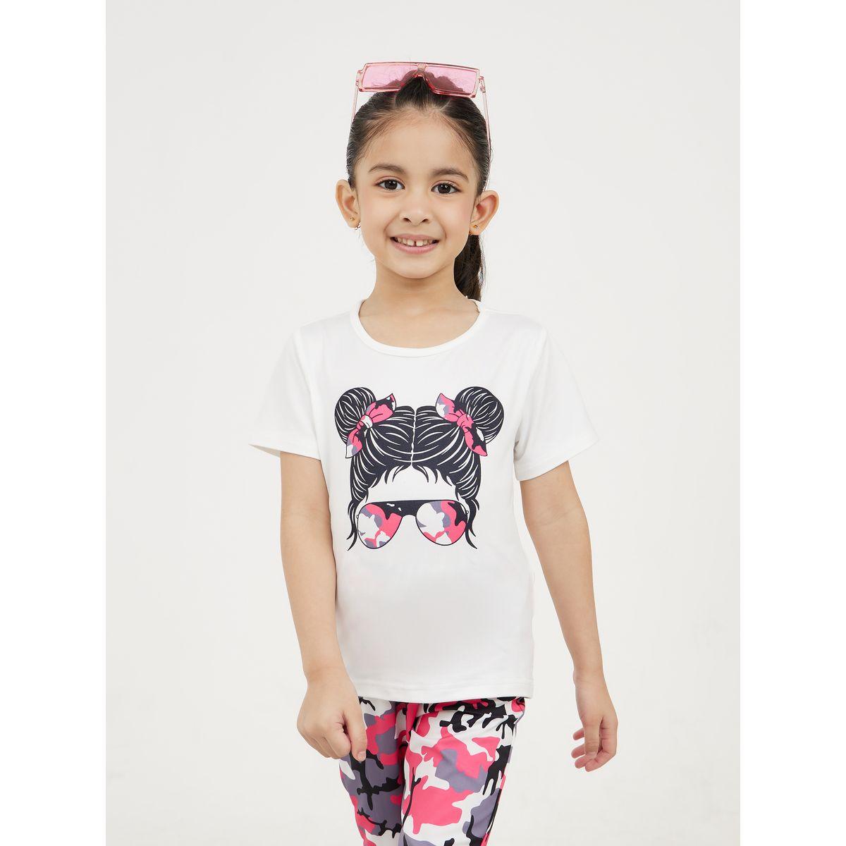 Styli Graphic Print T-Shirt with Short Sleeves & Pants Set-girls-clothing-setsandcoords-image-2