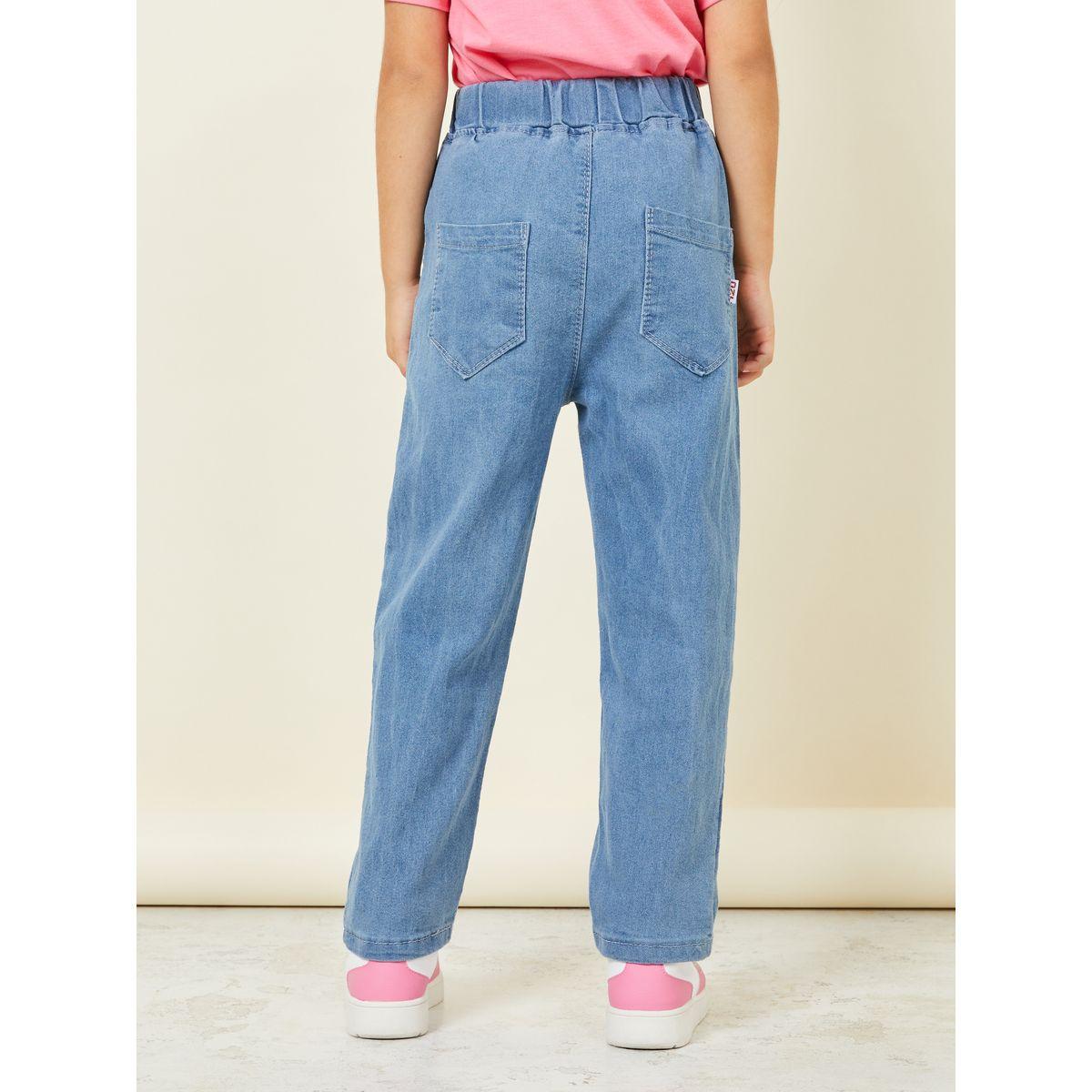 جينز خصر بتفصيل جيب ستيلي-girls-clothing-bottoms-jeansandjeggings-image-4