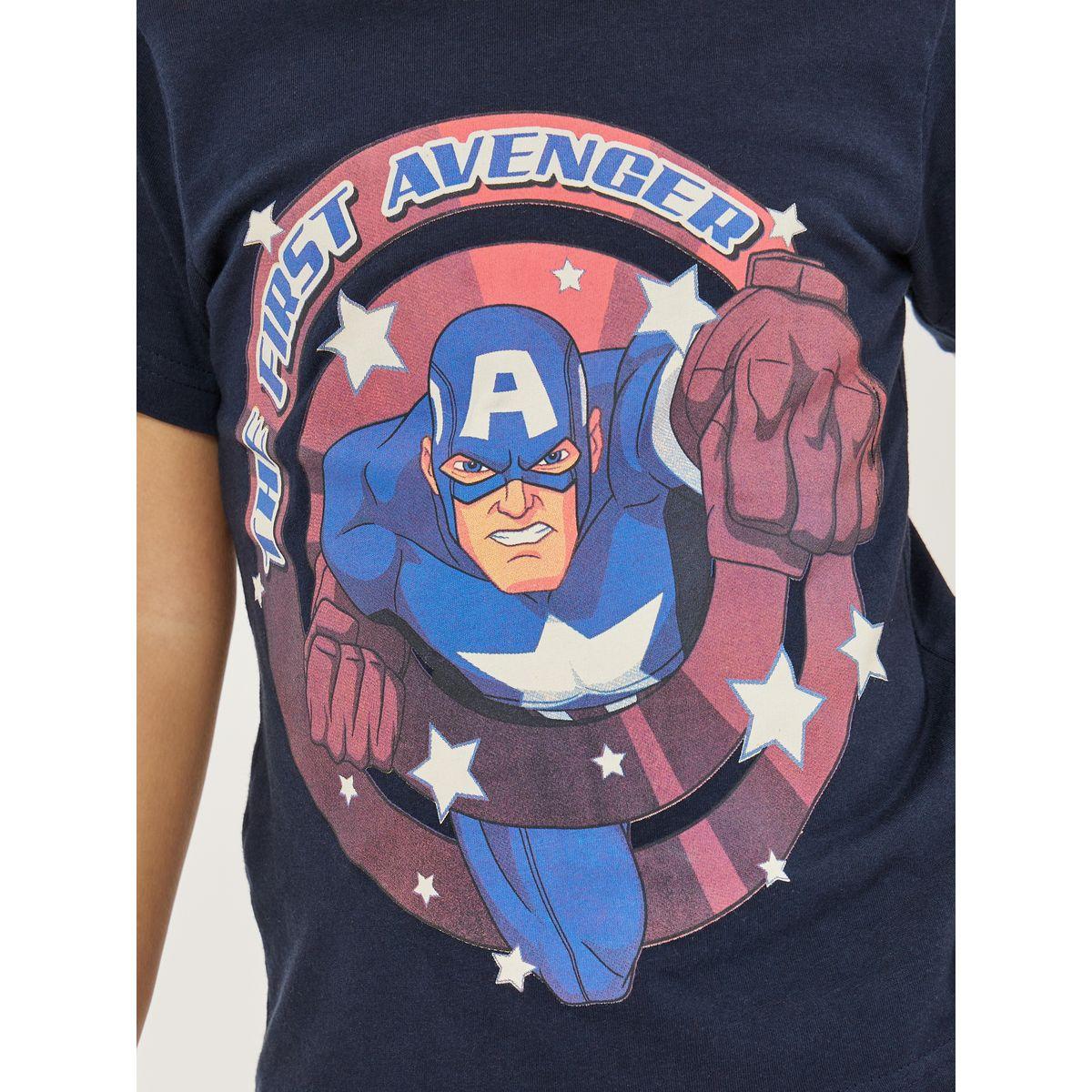 Styli Avengers Print T-Shirt & Shorts Set-boys-clothing-setsandcoords-image-3