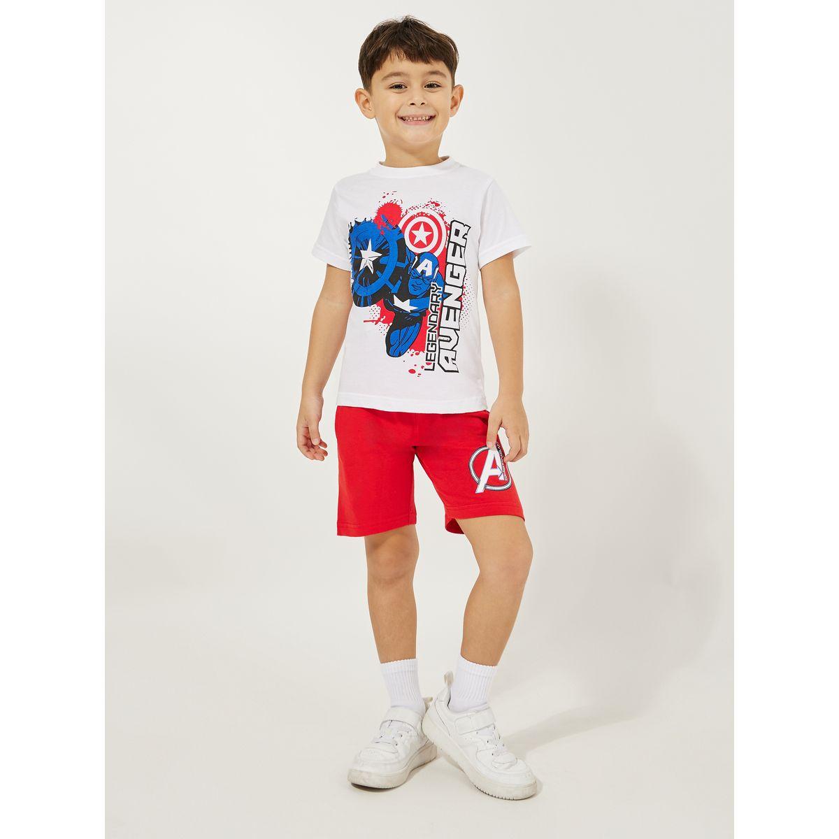 مجموعة من شورت وتيشيرت بطبعة افينجرز-boys-clothing-setsandcoords-image-1