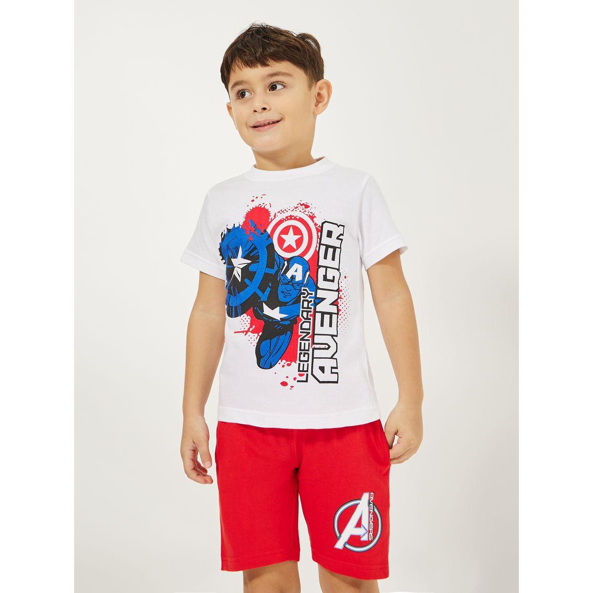 Styli Avengers Print T-Shirt & Shorts Set-boys-clothing-setsandcoords-image-2