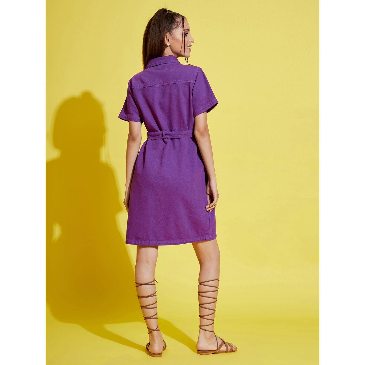 فستان دنيم بأزرار ورباط خصر-girls-clothing-dressesandjumpsuits-image-2