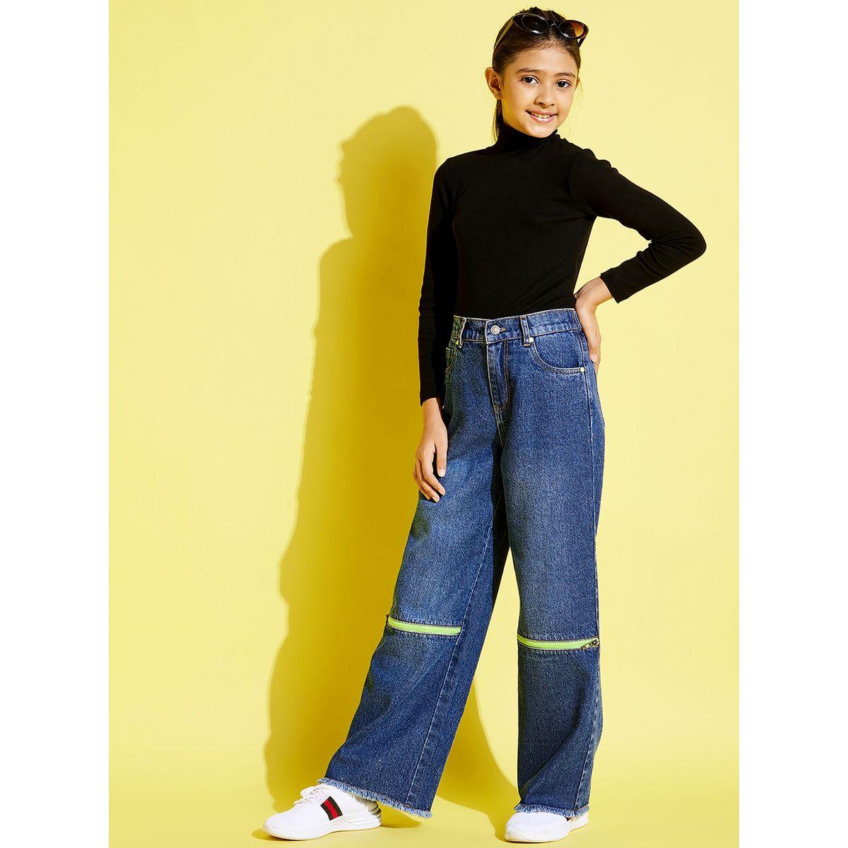 Noh-Voh X Styli  Front Zip Detail Mid Rise Straight Fit Jeans-girls-clothing-bottoms-jeansandjeggings-image-1