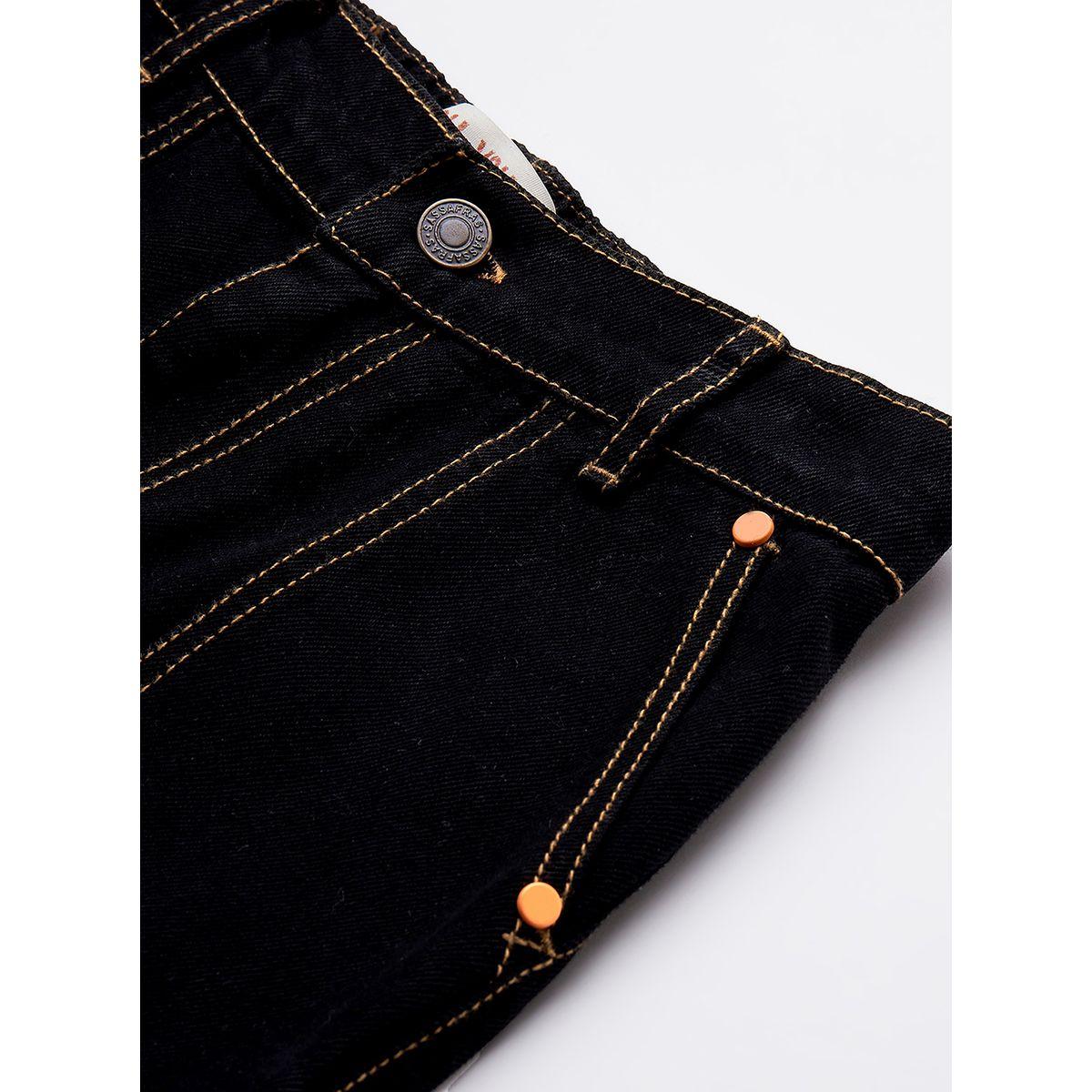 Noh-Voh X Styli  Contrast Stitch Detail Knee Slit Denim Joggers-girls-clothing-bottoms-joggersandtrackpants-image-3