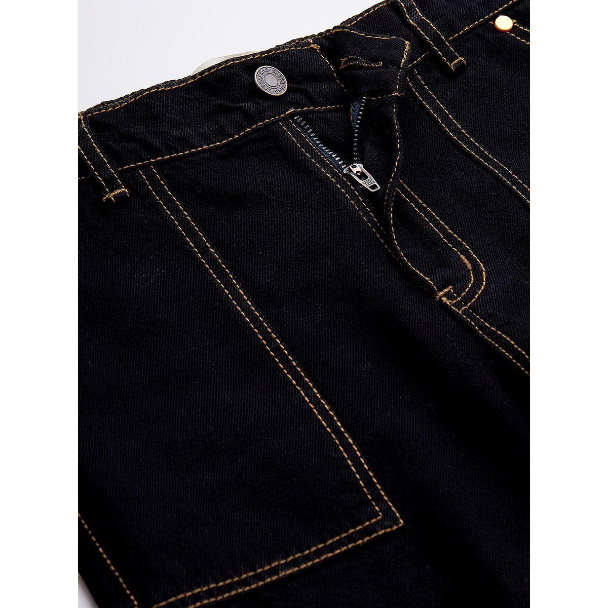 Noh-Voh X Styli  Contrast Stitch Detail Knee Slit Denim Joggers-girls-clothing-bottoms-joggersandtrackpants-image-7