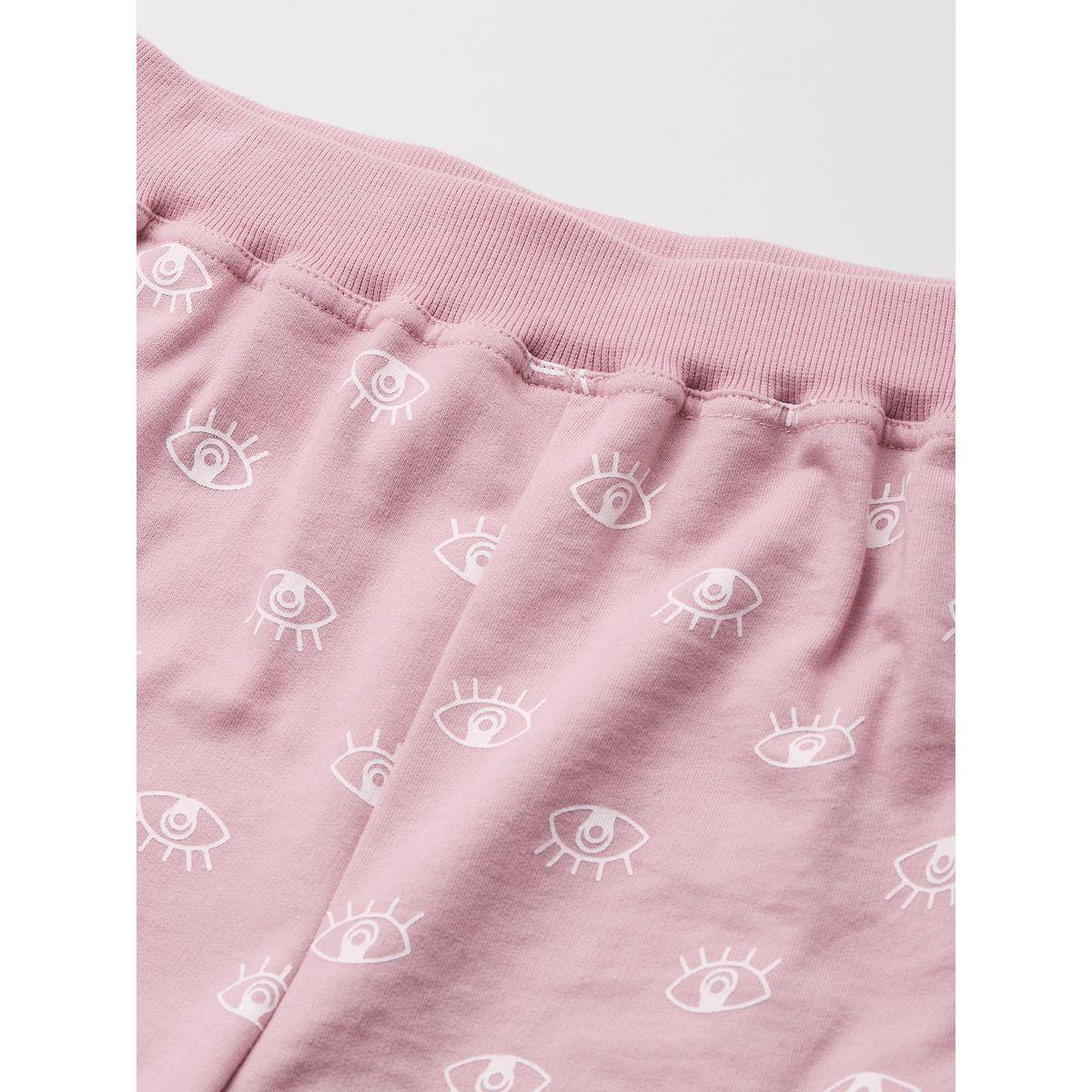 Noh-Voh X Styli  All Over Eye Print Shorts with Elasticated Waistband-girls-clothing-bottoms-shorts-image-5