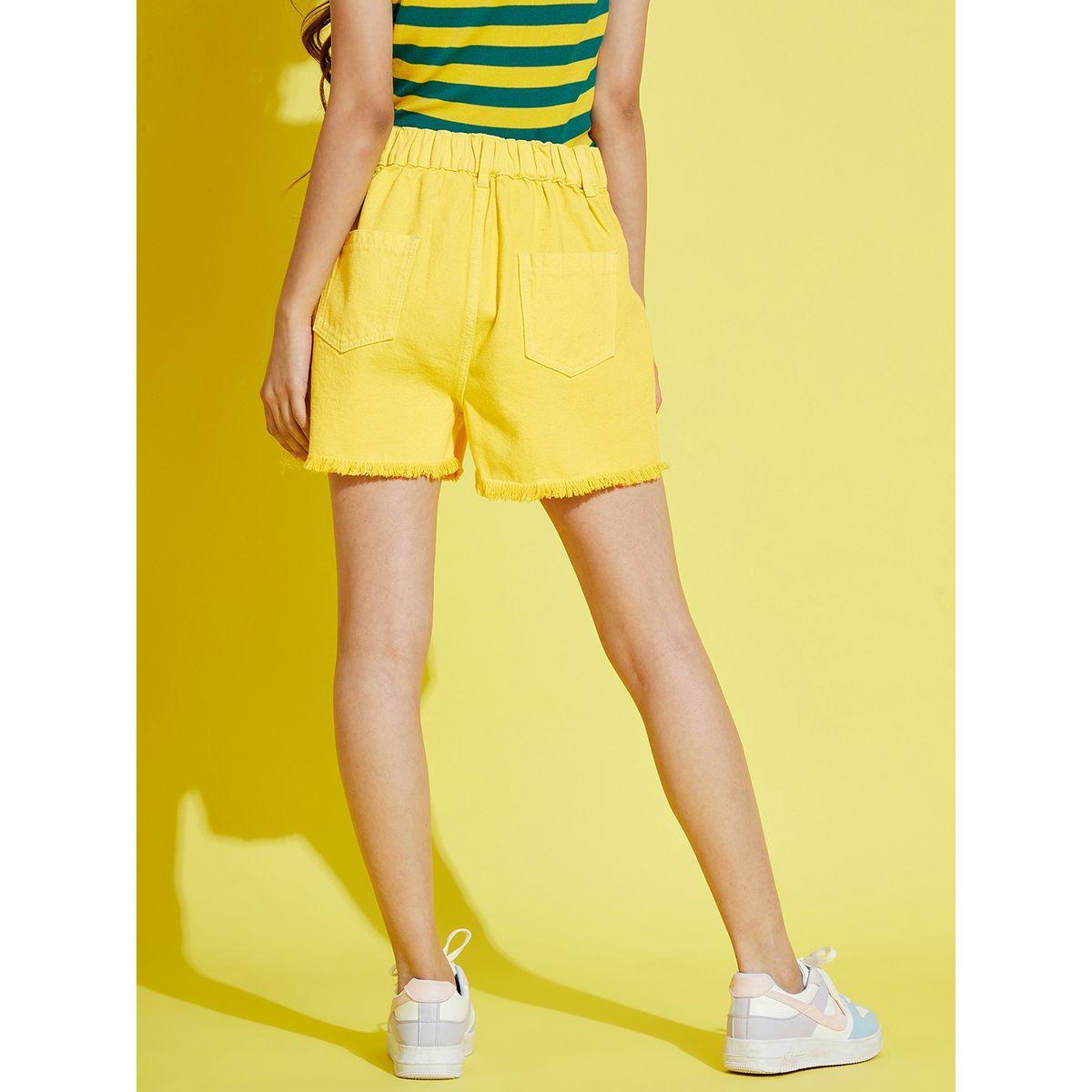شورت دنيم بحافة ممزقة وجيوب نوه-فوه × ستايلي-girls-clothing-bottoms-shorts-image-7
