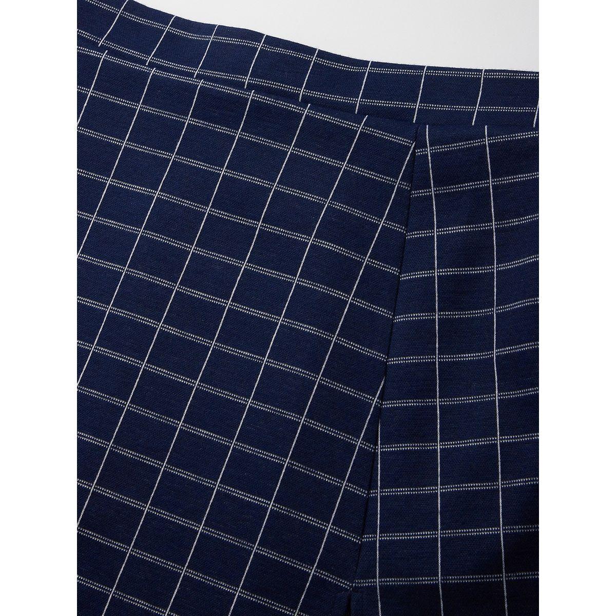 NOH-VOH Windowpane Checked Mini Skirt with Side Slit-girls-clothing-bottoms-skirts-image-5