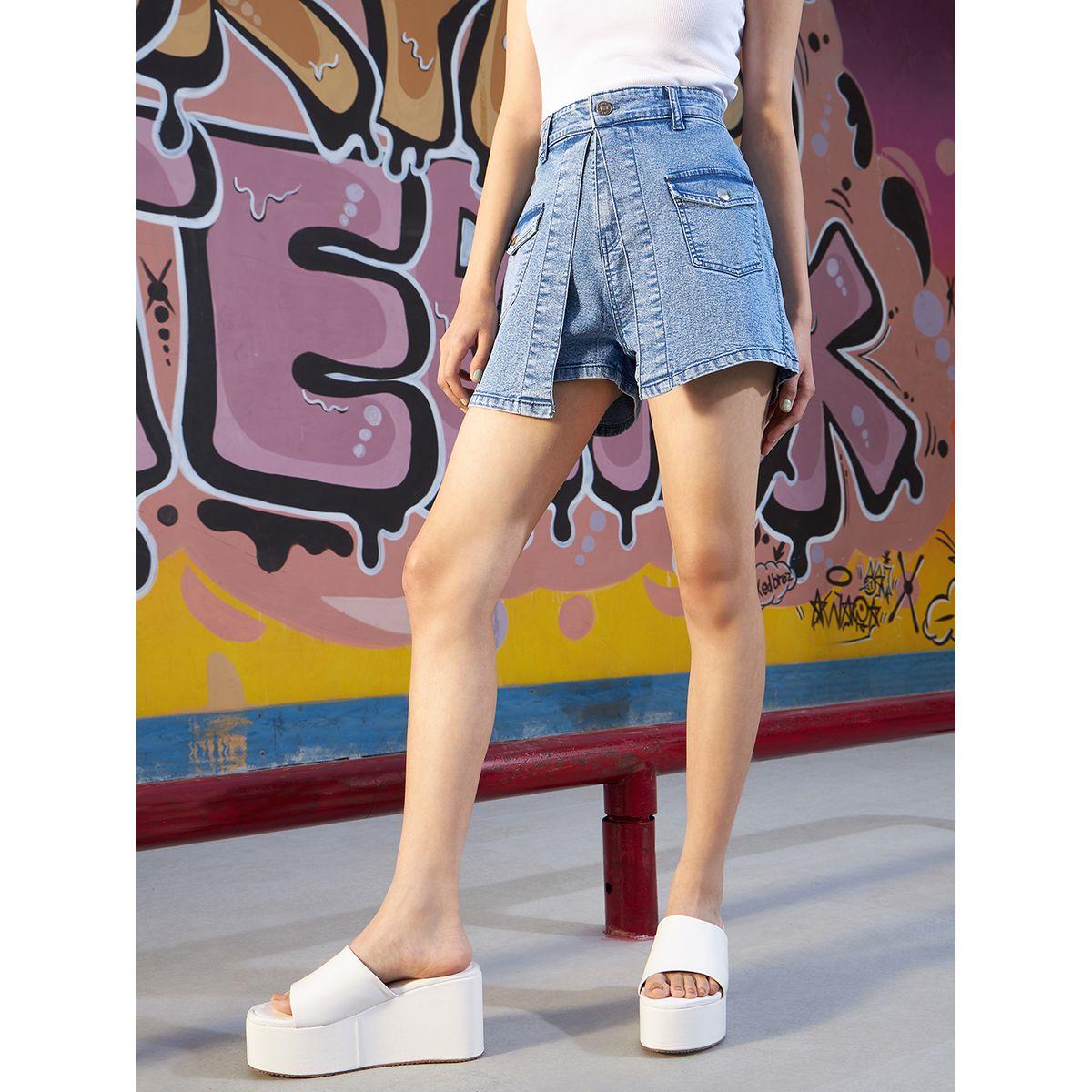 سكورت دنيم بتفاصيل جيب بطية للغلق-girls-clothing-bottoms-skirts-image-4
