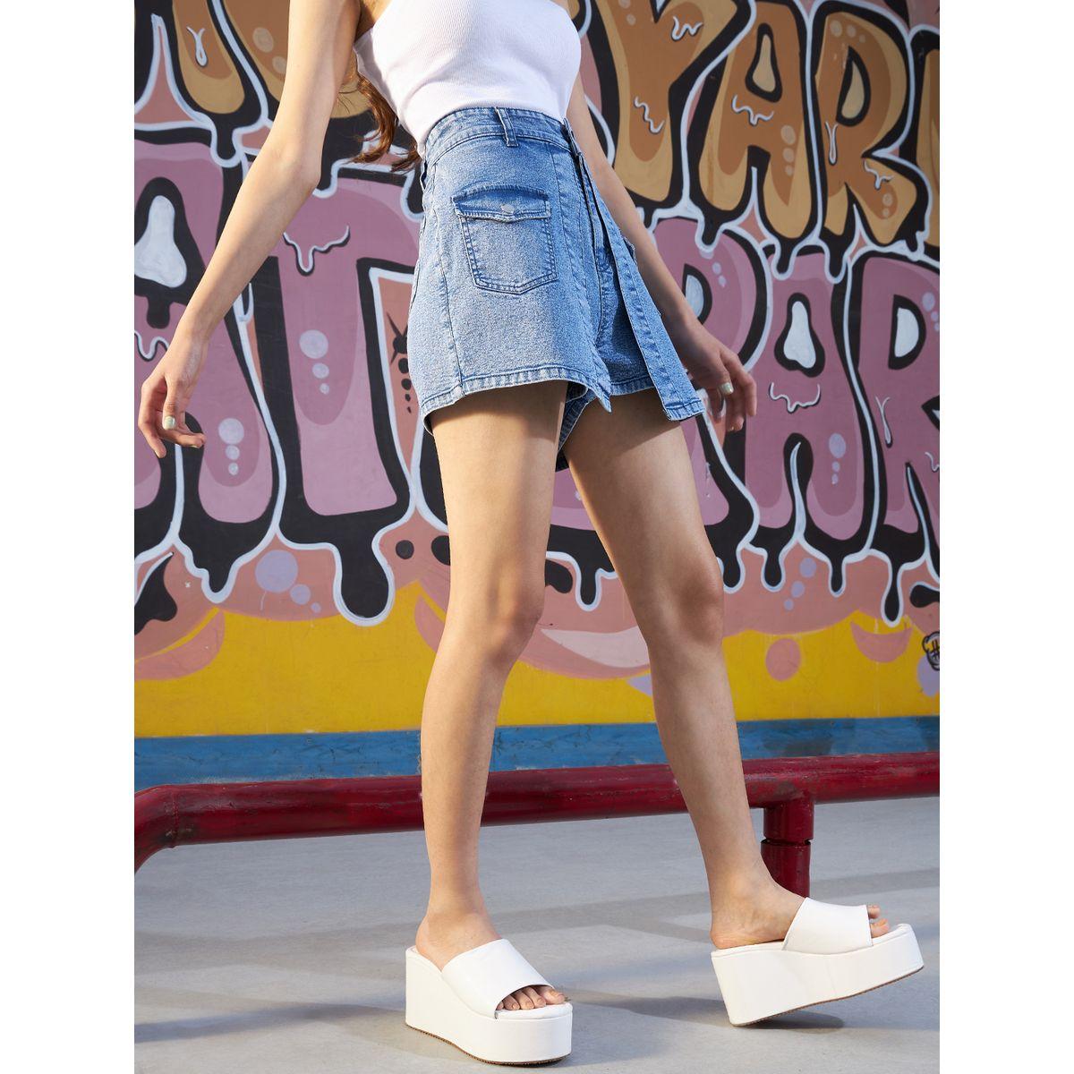 سكورت دنيم بتفاصيل جيب بطية للغلق-girls-clothing-bottoms-skirts-image-5