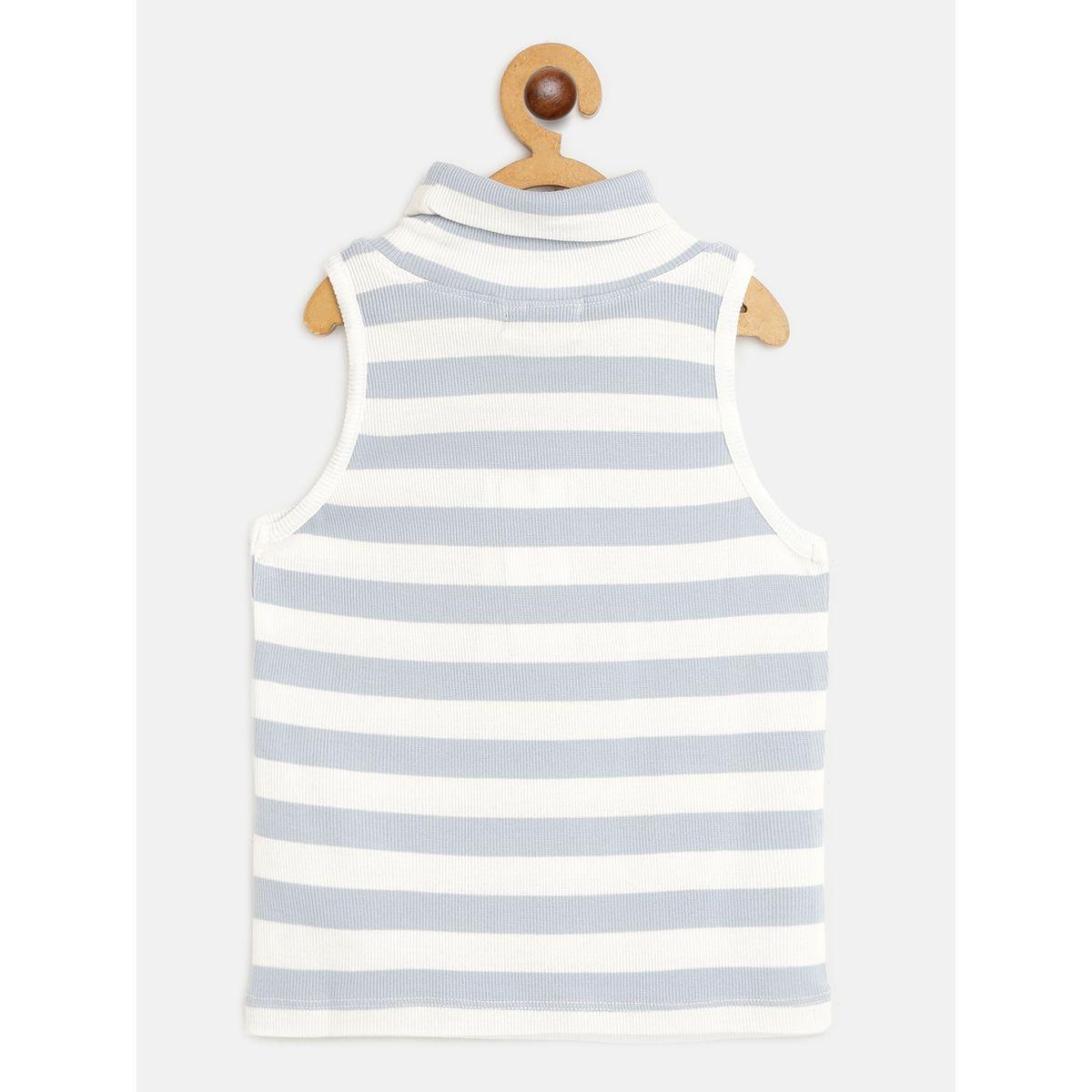 NOH-VOH Striped High Neck Sleeveless Rib Top-girls-clothing-tshirts-image-2