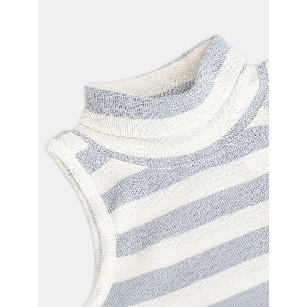 NOH-VOH Striped High Neck Sleeveless Rib Top-girls-clothing-tshirts-image-3