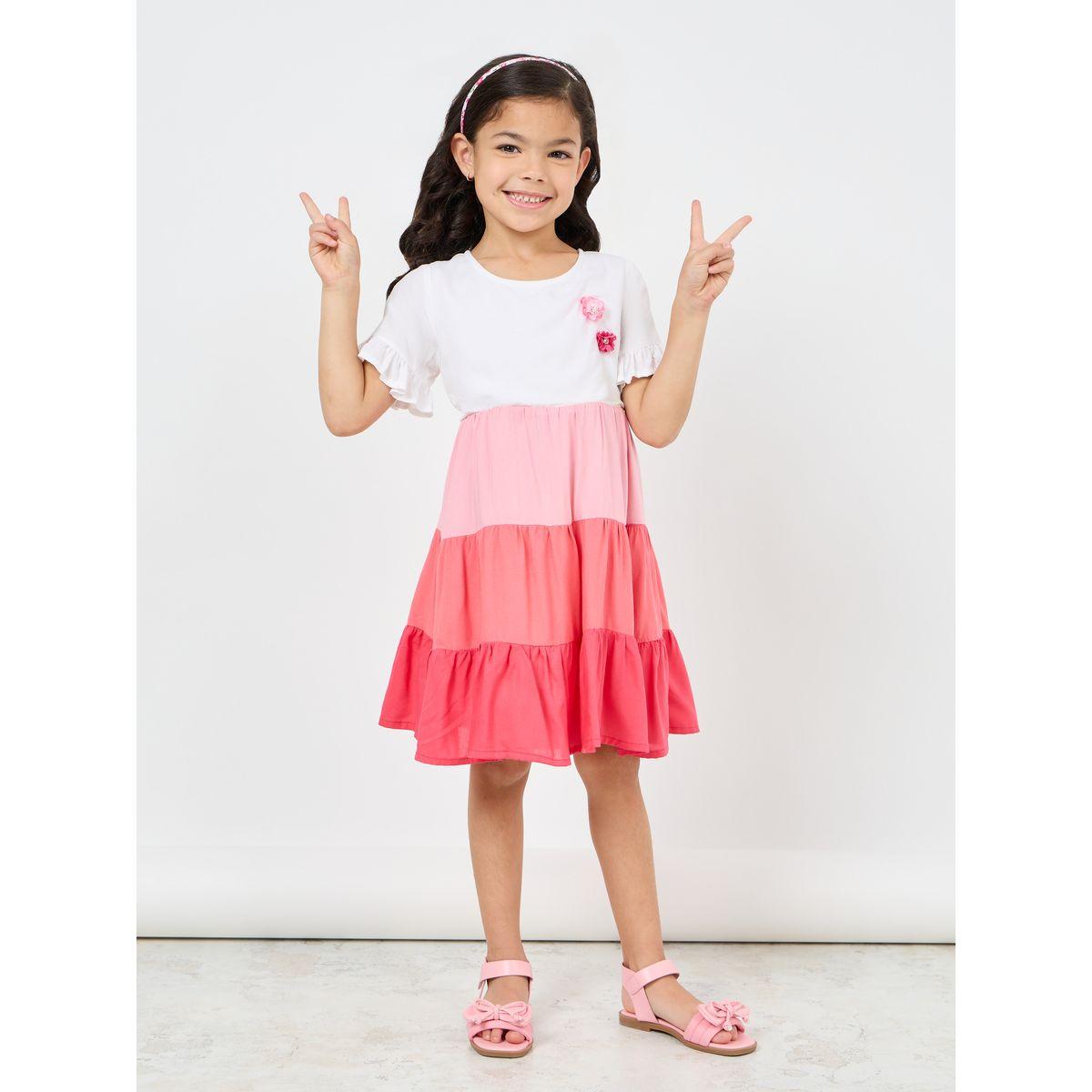 Styli Color Bock Tiered Dress-girls-clothing-dressesandjumpsuits-image-1