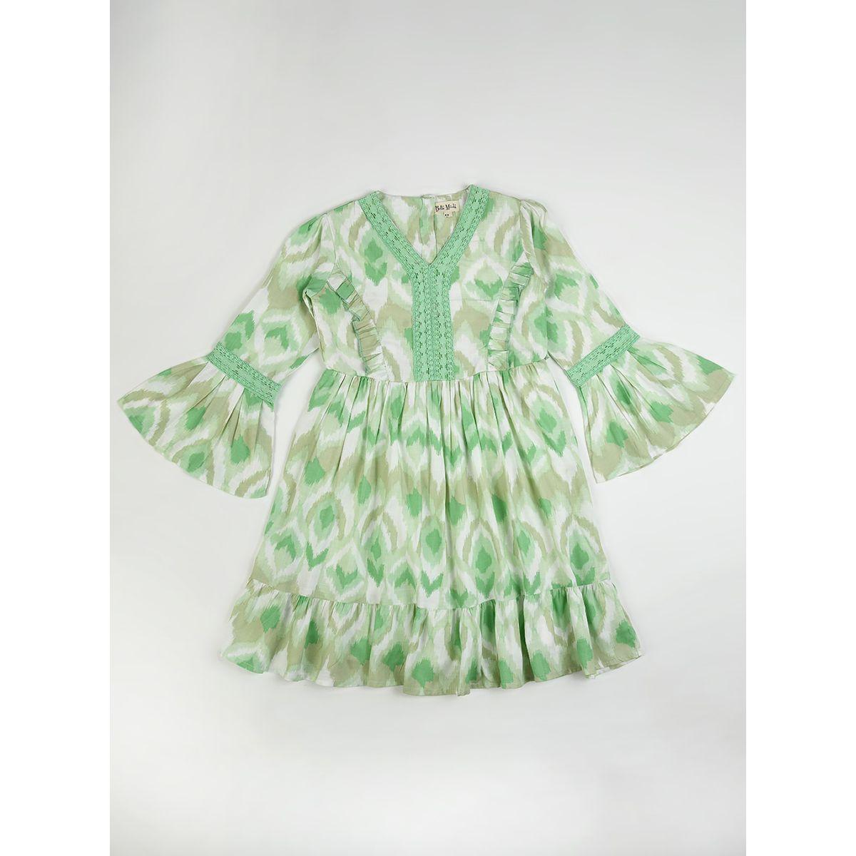 Bella Moda X Styli  Cotton Ikat Print Lace Detail Dress-girls-clothing-dressesandjumpsuits-image-1