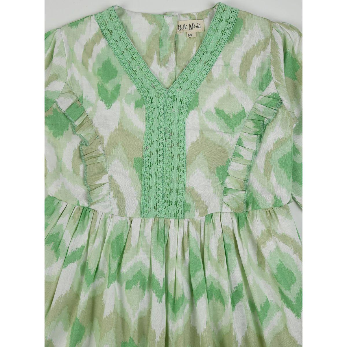 Bella Moda X Styli  Cotton Ikat Print Lace Detail Dress-girls-clothing-dressesandjumpsuits-image-3