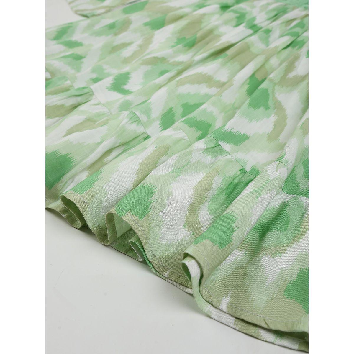 Bella Moda X Styli  Cotton Ikat Print Lace Detail Dress-girls-clothing-dressesandjumpsuits-image-4