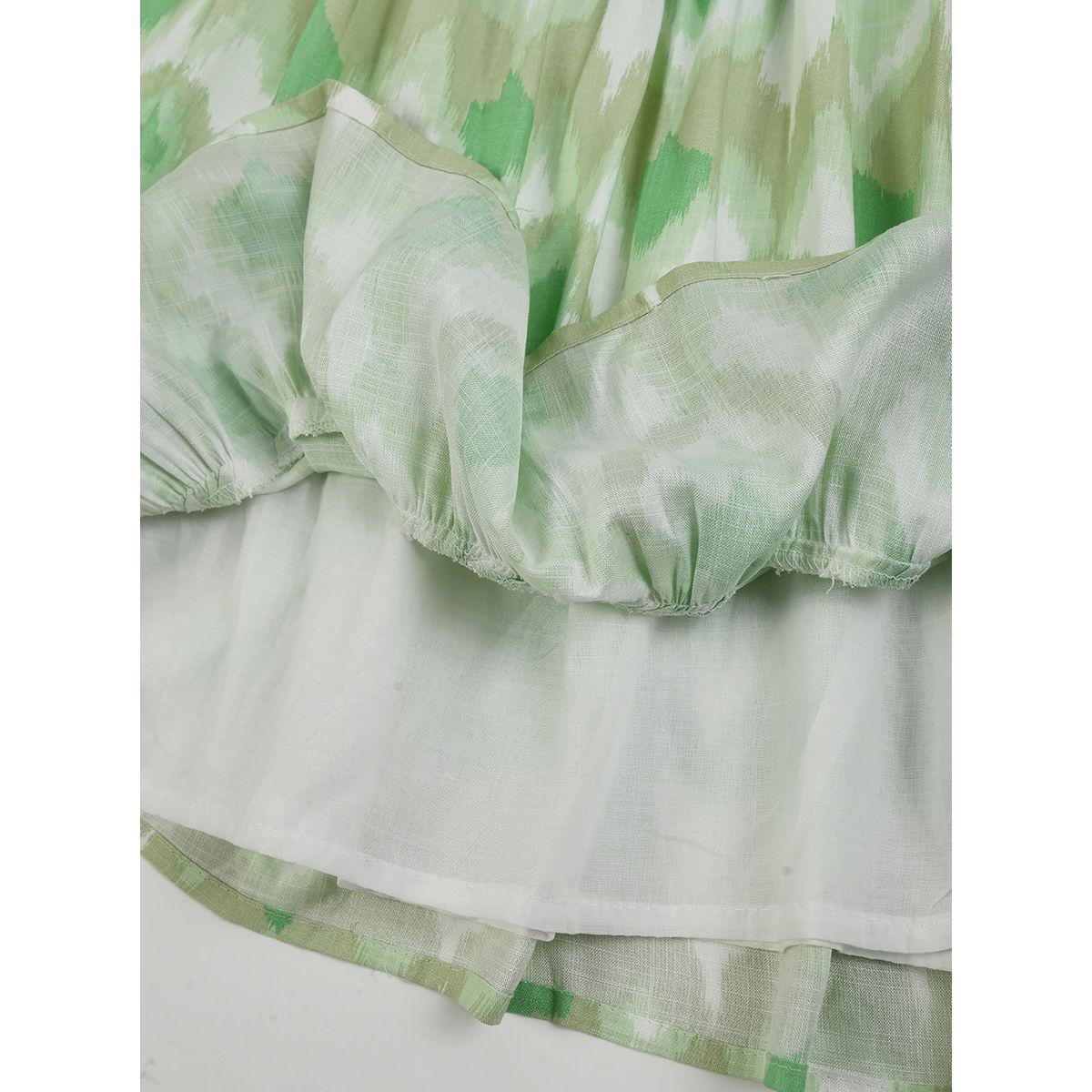 Bella Moda X Styli  Cotton Ikat Print Lace Detail Dress-girls-clothing-dressesandjumpsuits-image-5