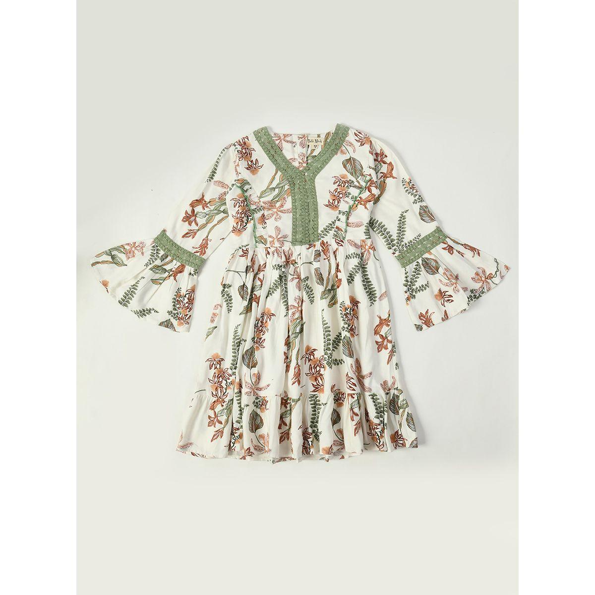 فستان قطن بطبعة زهور وتفاصيل دانتيل بيلا مودا × ستايلي-girls-clothing-dressesandjumpsuits-image-1