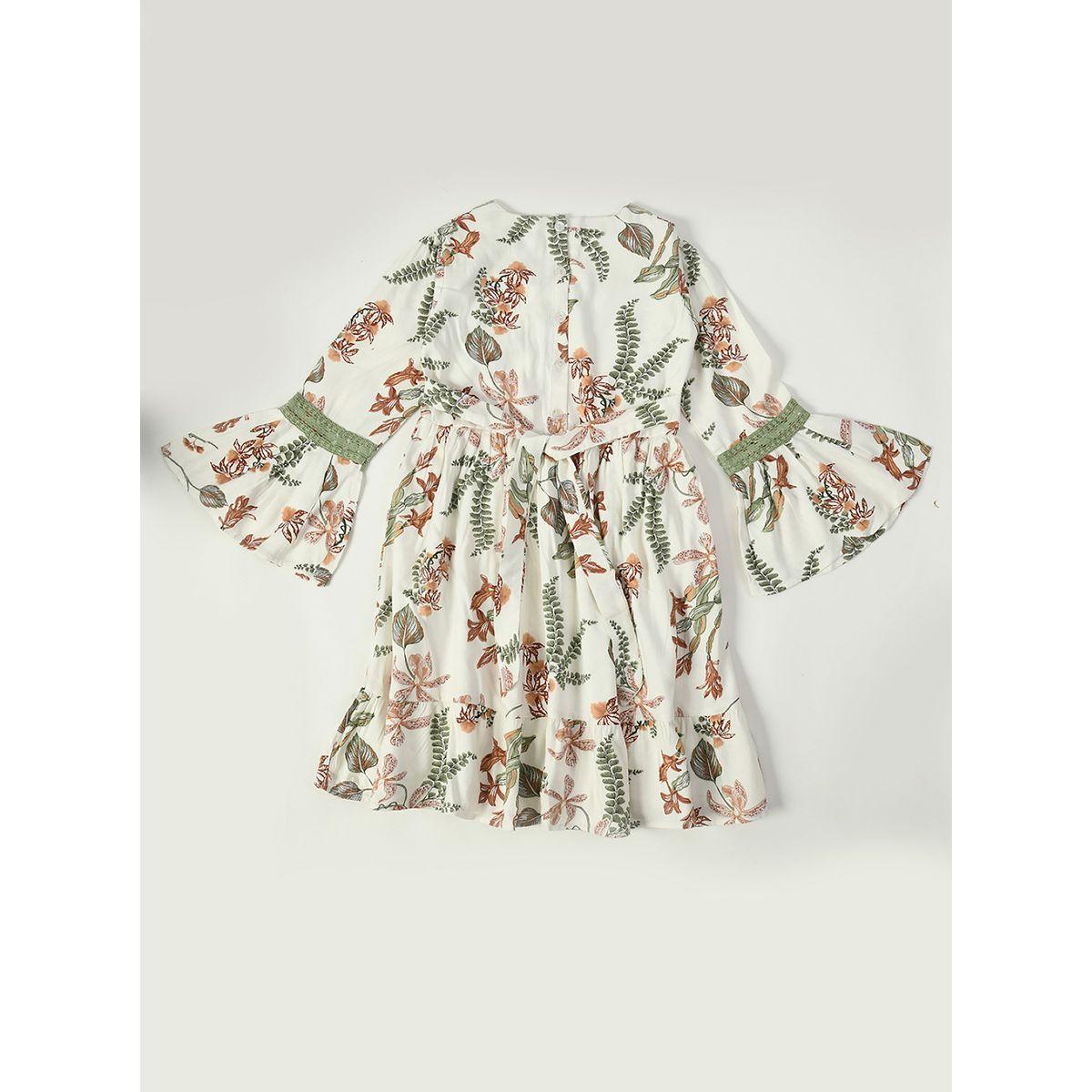 فستان قطن بطبعة زهور وتفاصيل دانتيل بيلا مودا × ستايلي-girls-clothing-dressesandjumpsuits-image-2