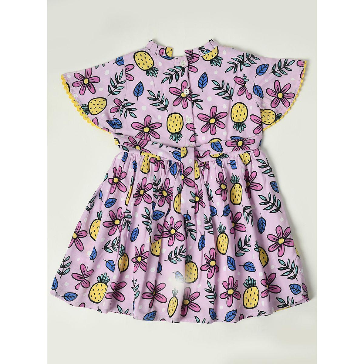فستان قطن بطبعة زهور وتفاصيل دانتيل بيلا مودا × ستايلي-girls-clothing-dressesandjumpsuits-image-2