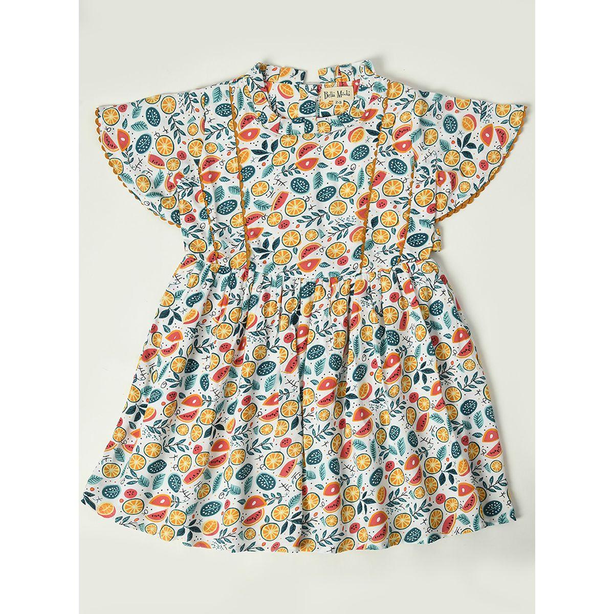 Bella Moda X Styli  Cotton Fruit Print Lace Trim Dress-girls-clothing-dressesandjumpsuits-image-1