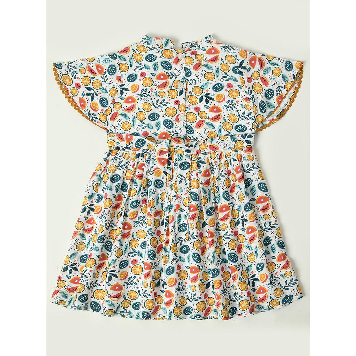 Bella Moda X Styli  Cotton Fruit Print Lace Trim Dress-girls-clothing-dressesandjumpsuits-image-2