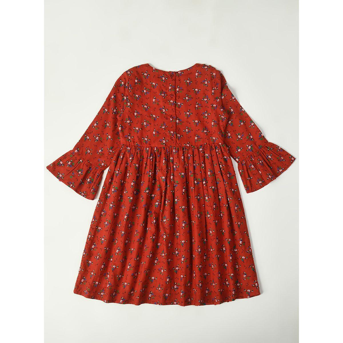فستان قطن بطبعات صغيرة وكشكش بيلا مودا × ستايلي-girls-clothing-dressesandjumpsuits-image-2