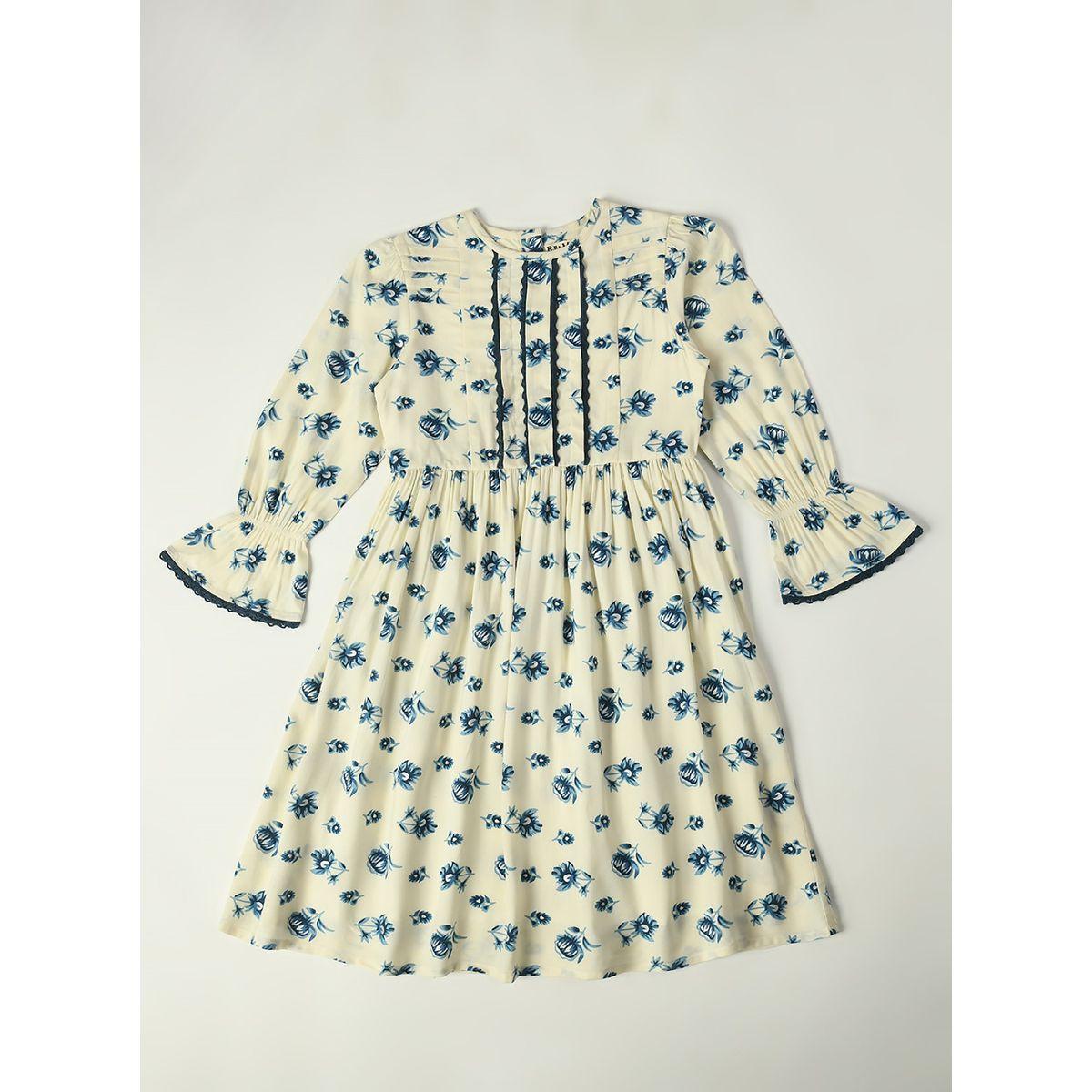 Bella Moda X Styli  Cotton Ditsy Print Lace Detail Dress-girls-clothing-dressesandjumpsuits-image-1