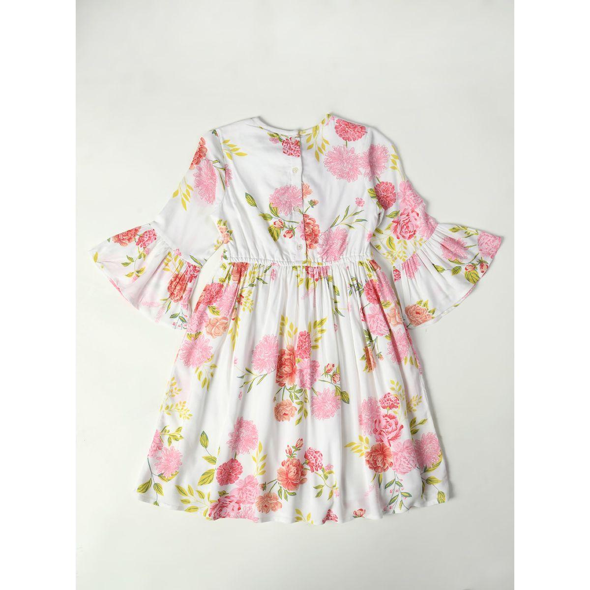 Bella Moda X Styli  Floral Print Smocked Waist Dress-girls-clothing-dressesandjumpsuits-image-2