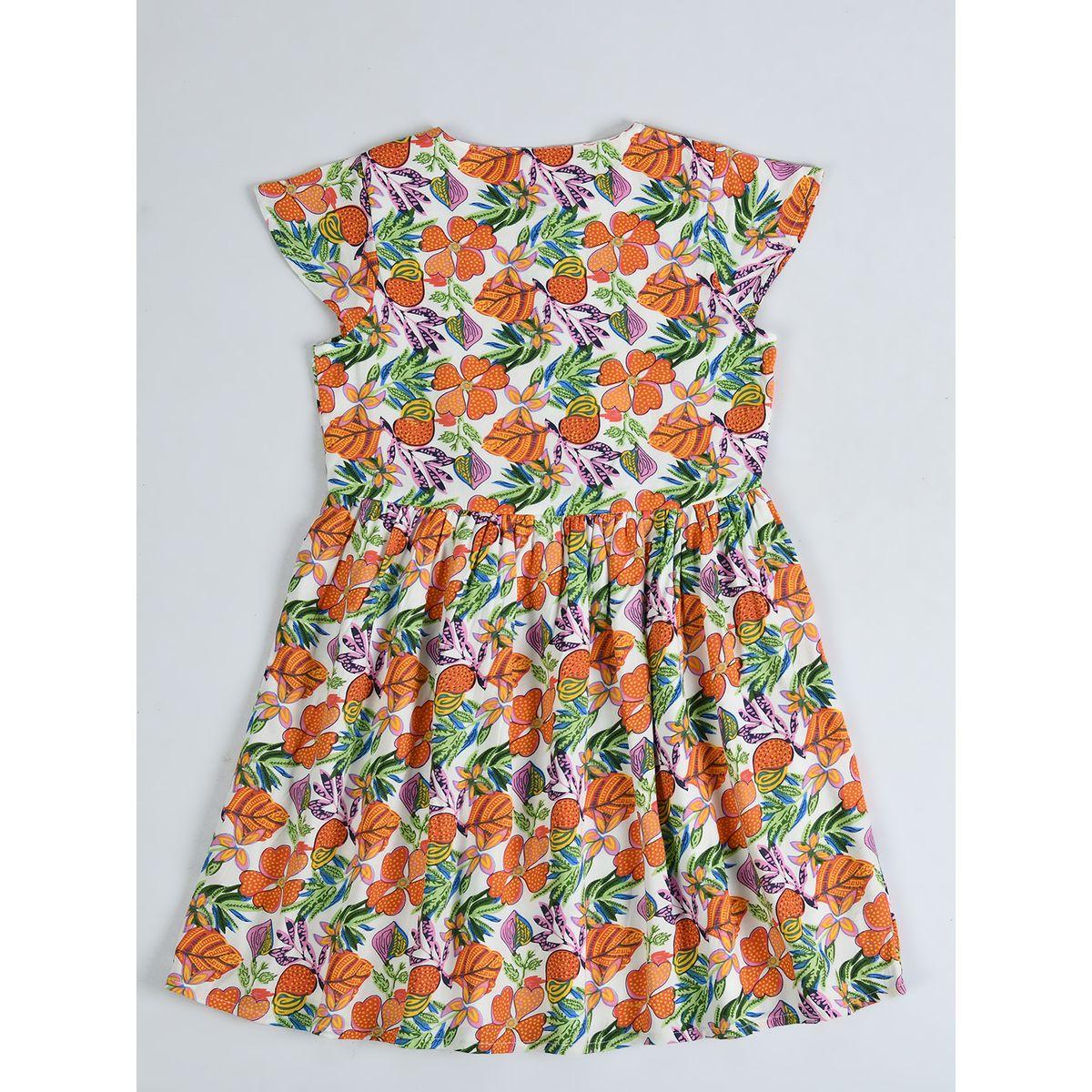فستان مطبع بزهور مع رباط خصر بيلا مودا × ستايلي-girls-clothing-dressesandjumpsuits-image-2