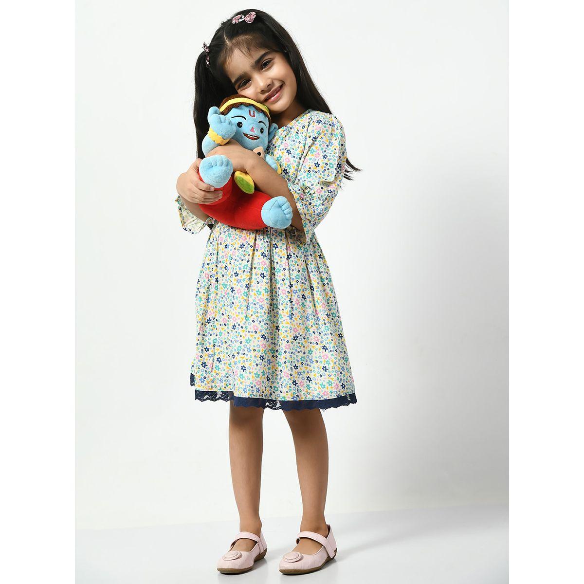 Bella Moda X Styli  Cotton Ditsy Floral Print Bow Detail Dress-girls-clothing-dressesandjumpsuits-image-3