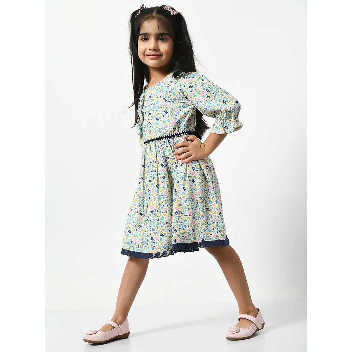 فستان قطن بطبعة زهور وربطة فيونكة بيلا مودا × ستايلي-girls-clothing-dressesandjumpsuits-image-4