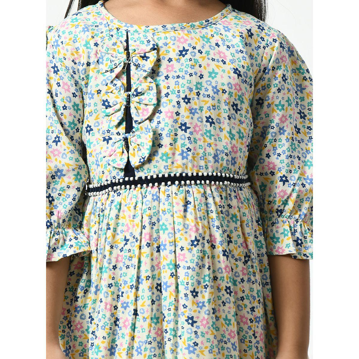 Bella Moda X Styli  Cotton Ditsy Floral Print Bow Detail Dress-girls-clothing-dressesandjumpsuits-image-5