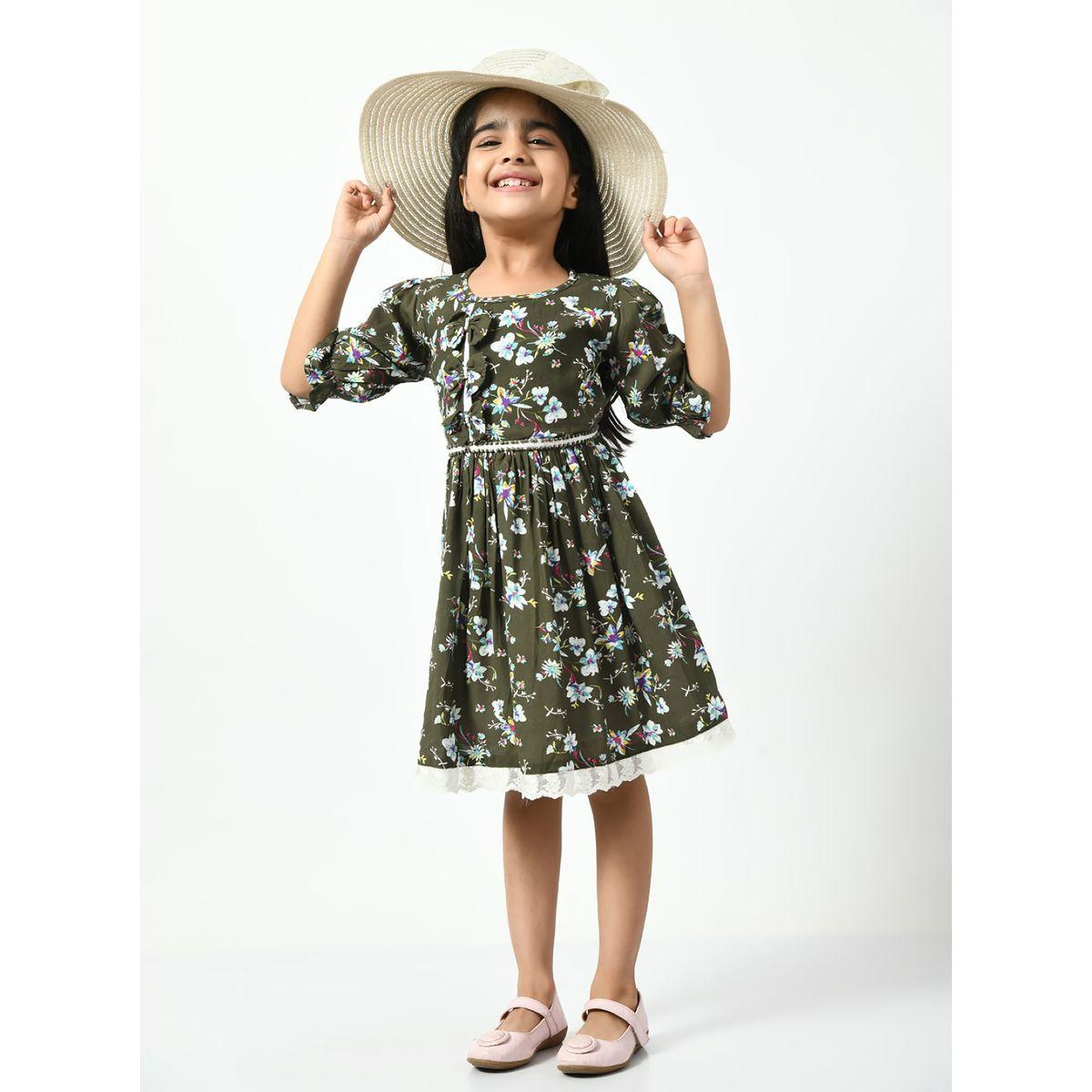 فستان قطن بطبعة زهور وربطة فيونكة بيلا مودا × ستايلي-girls-clothing-dressesandjumpsuits-image-3