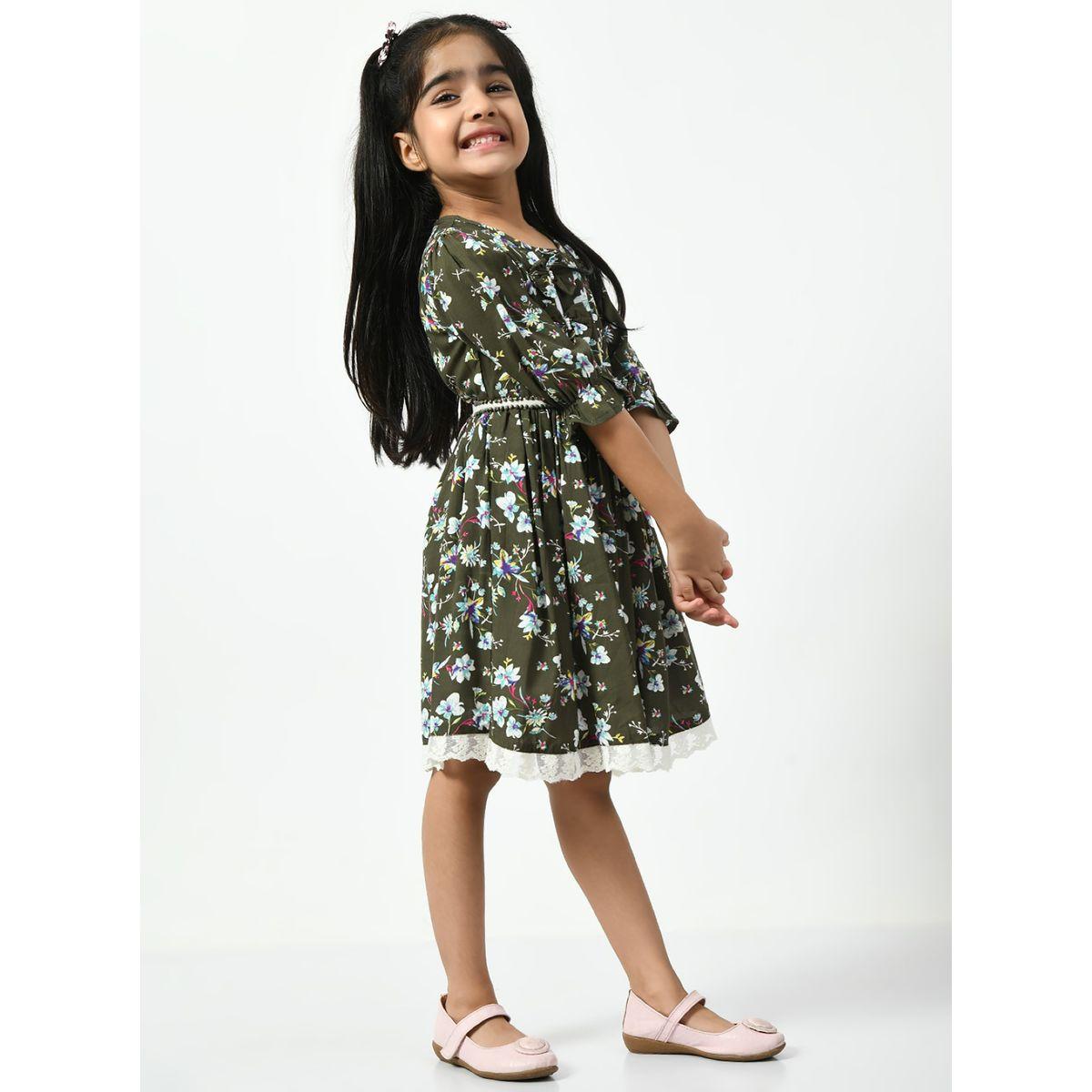 فستان قطن بطبعة زهور وربطة فيونكة بيلا مودا × ستايلي-girls-clothing-dressesandjumpsuits-image-4