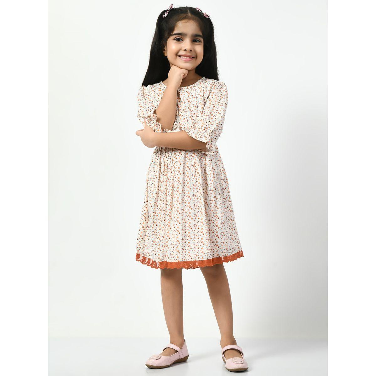 Bella Moda X Styli  Cotton Ditsy Print Bow Detail Dress-girls-clothing-dressesandjumpsuits-image-1