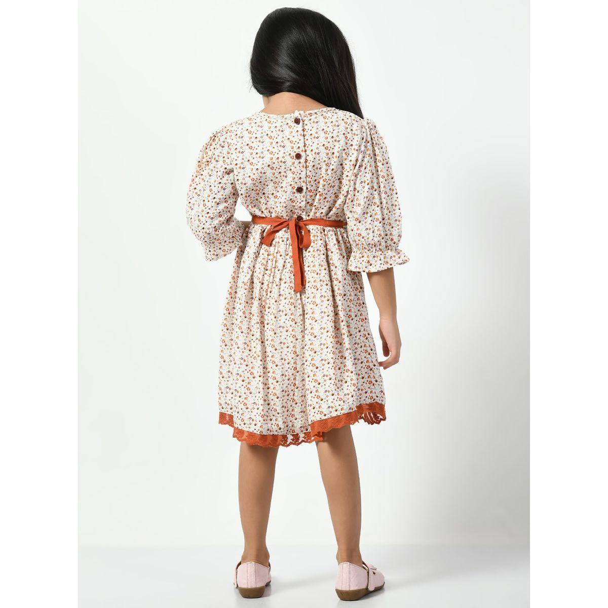Bella Moda X Styli  Cotton Ditsy Print Bow Detail Dress-girls-clothing-dressesandjumpsuits-image-2