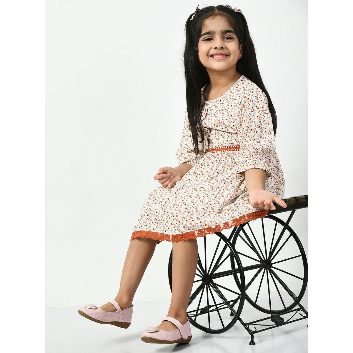 Bella Moda X Styli  Cotton Ditsy Print Bow Detail Dress-girls-clothing-dressesandjumpsuits-image-3