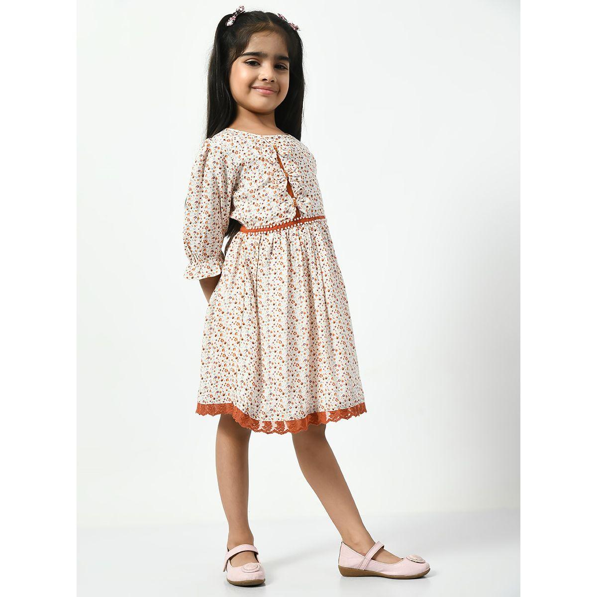 Bella Moda X Styli  Cotton Ditsy Print Bow Detail Dress-girls-clothing-dressesandjumpsuits-image-4