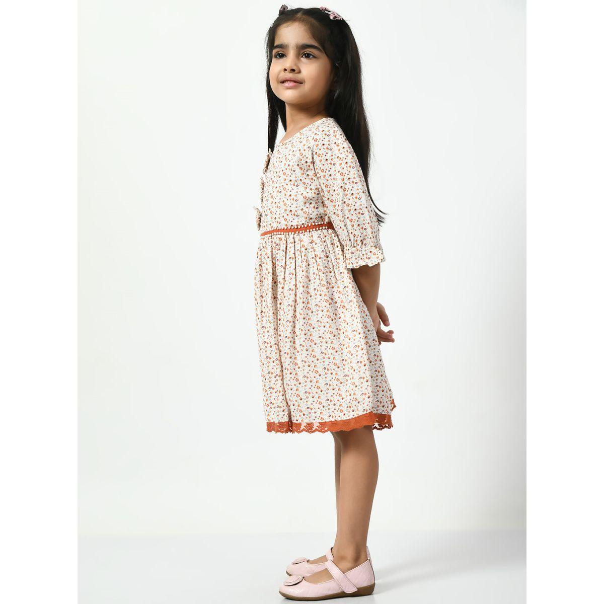 Bella Moda X Styli  Cotton Ditsy Print Bow Detail Dress-girls-clothing-dressesandjumpsuits-image-5