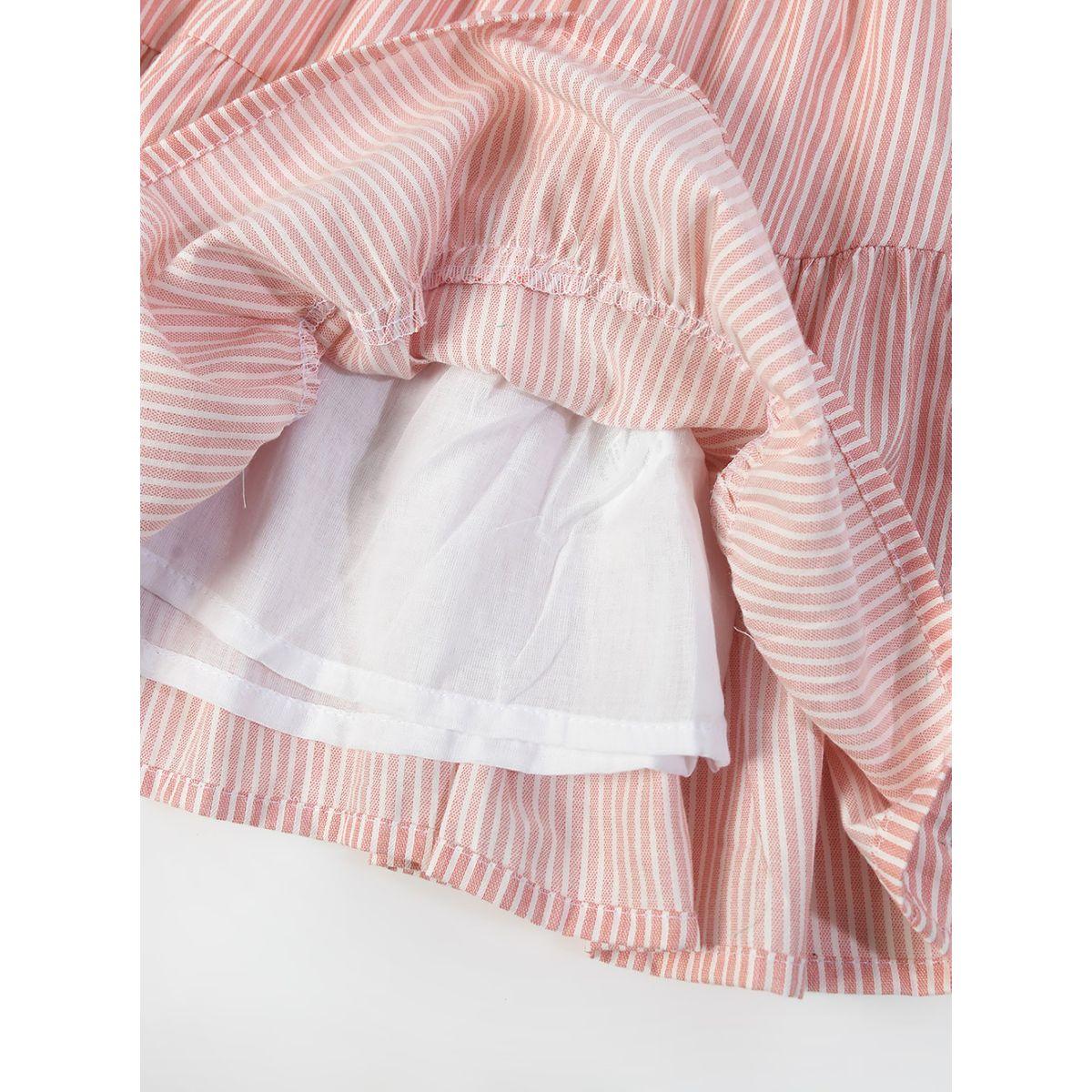 Bella Moda X Styli  Striped Embroidered Tie Up Neck Tiered Dress-girls-clothing-dressesandjumpsuits-image-3