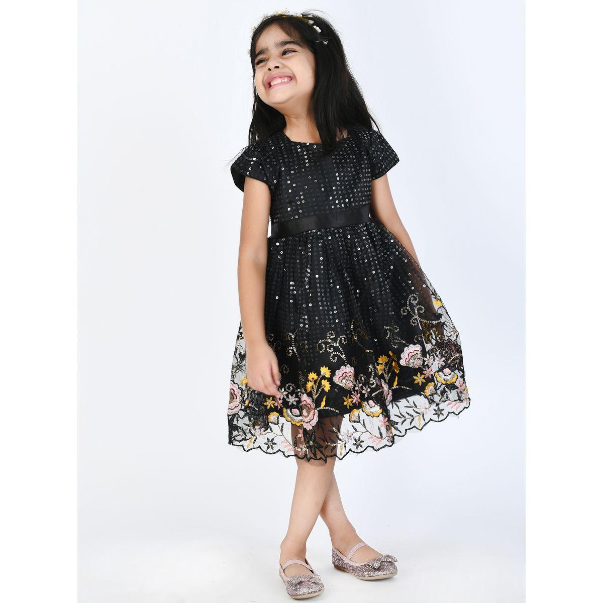 فستان بتفاصيل مُطرّزة وترتر بيلا مودا × ستايلي-girls-clothing-dressesandjumpsuits-image-2