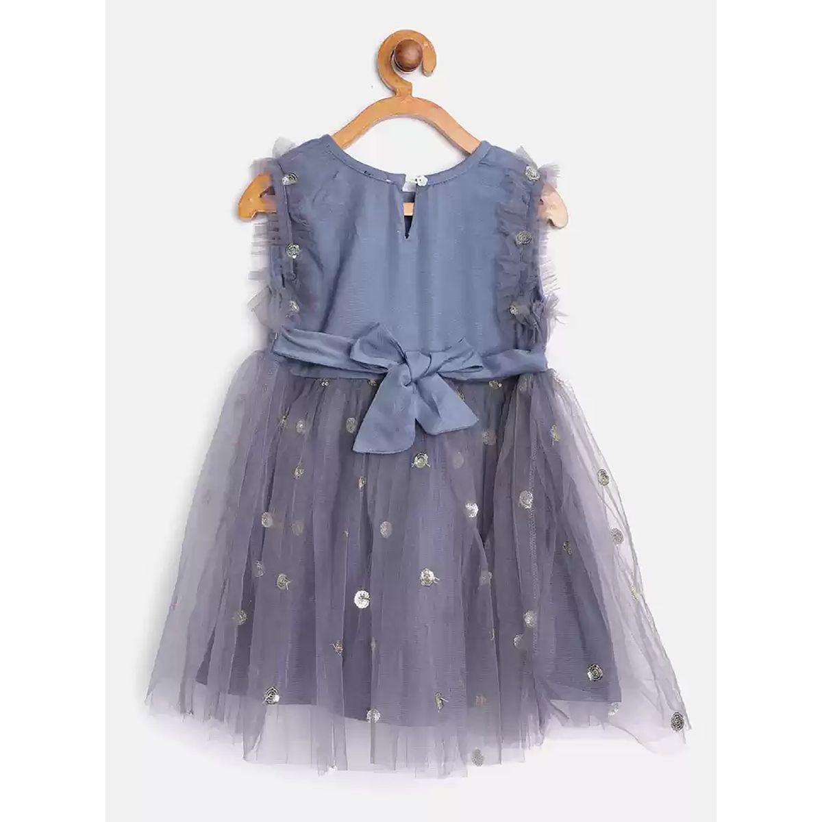 Bella Moda X Styli  Sequin Embroidered Mesh Insert A-Line Dress-girls-clothing-dressesandjumpsuits-image-2