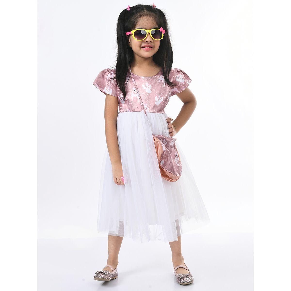 Bella Moda X Styli  Satin Printed Mesh Insert Dress-girls-clothing-dressesandjumpsuits-image-3