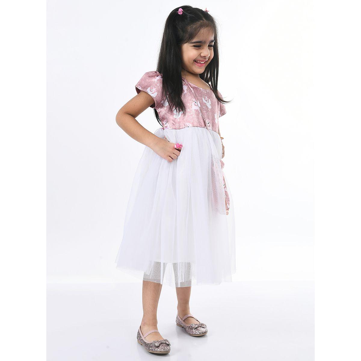 فستان ساتان بطبعات وتفاصيل شبكية بيلا مودا × ستايلي-girls-clothing-dressesandjumpsuits-image-5