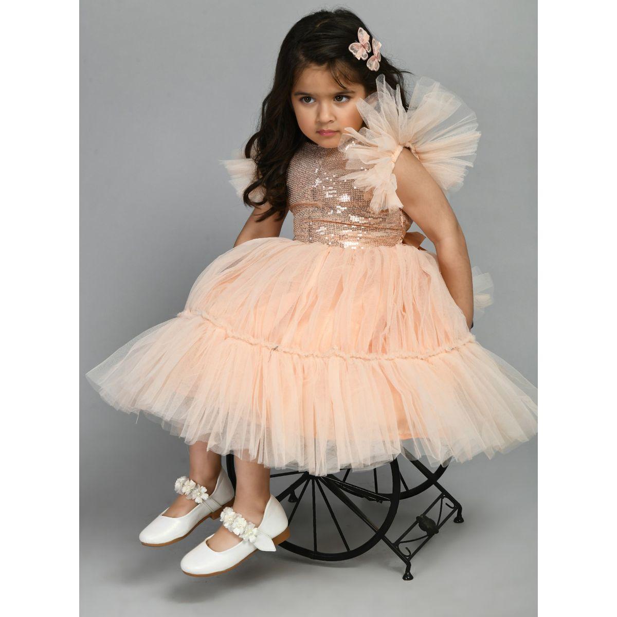 Bella Moda X Styli  Sequin Detail Mesh Frill Sleeves Skater Dress-girls-clothing-dressesandjumpsuits-image-3