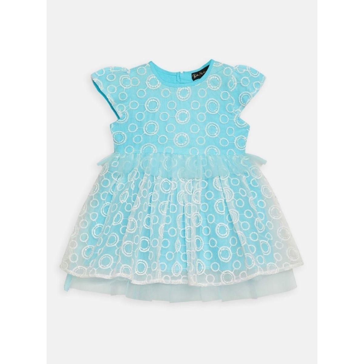 Bella Moda X Styli  Stitch Detail Embroidered Mesh Dress-girls-clothing-dressesandjumpsuits-image-1