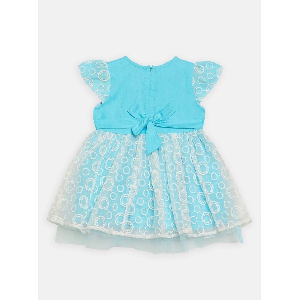 Bella Moda X Styli  Stitch Detail Embroidered Mesh Dress-girls-clothing-dressesandjumpsuits-image-2