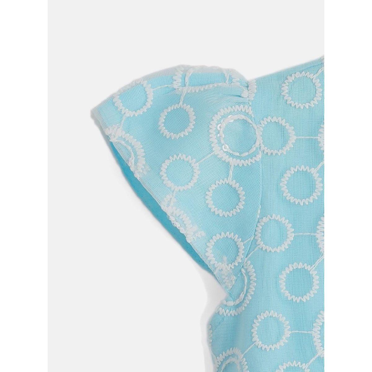 Bella Moda X Styli  Stitch Detail Embroidered Mesh Dress-girls-clothing-dressesandjumpsuits-image-3